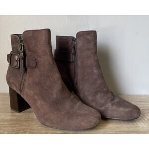 Lauren Ralph Lauren Womens Booties Shoes Side Zip Buckle Suede Size 6.5